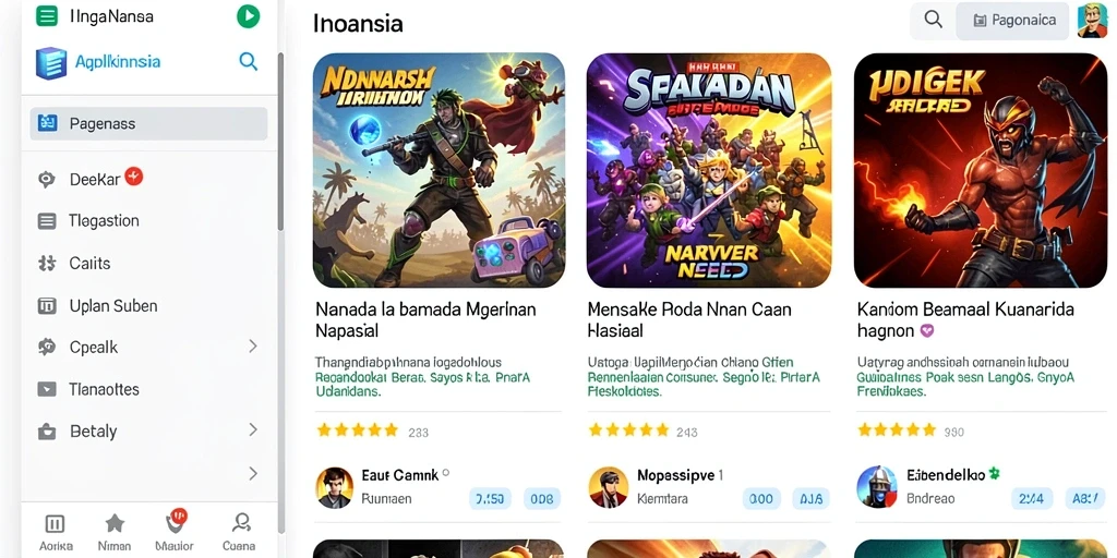 Beragam permainan menarik dalam satu aplikasi.